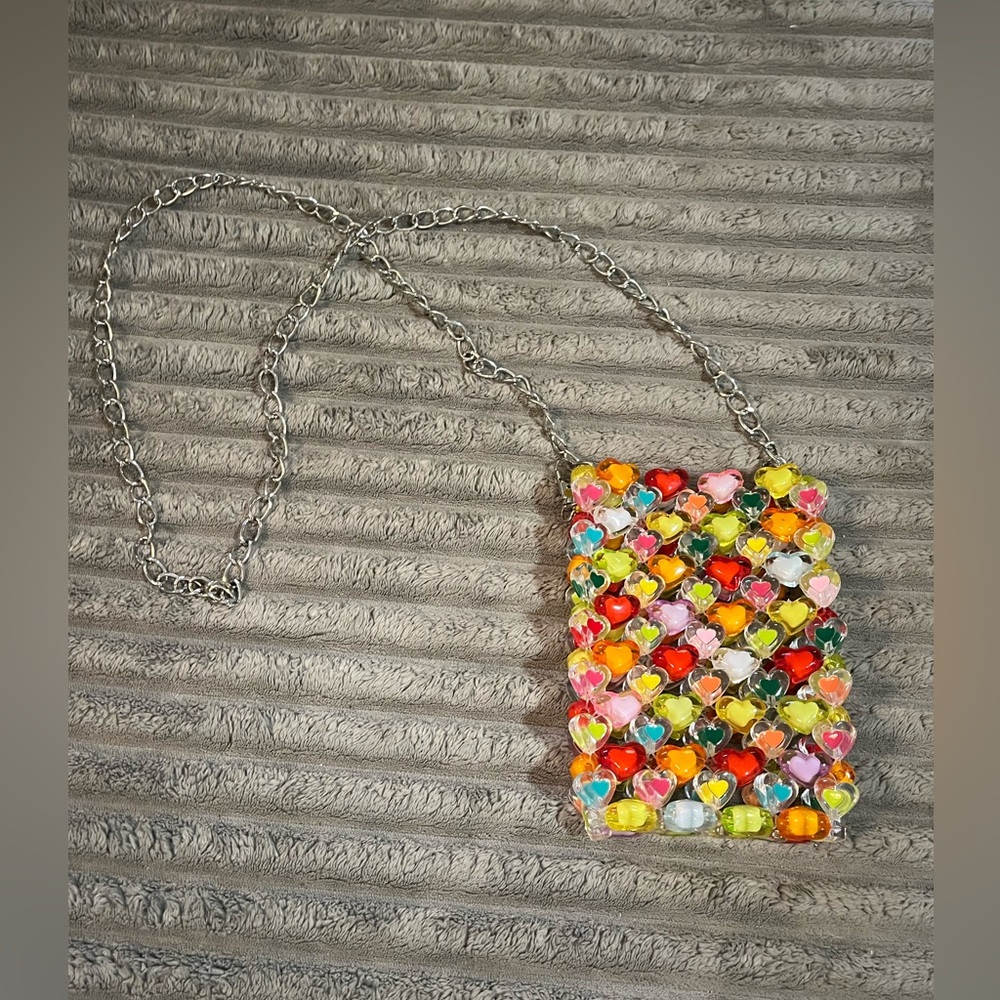 Beaded Heart Small Crossbody Purse